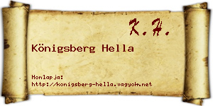 Königsberg Hella névjegykártya